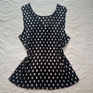 Jaipur Y2K Polka Dot Tank Top. Medium. Black and White.